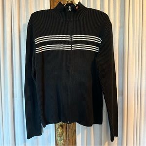 Polo Jeans Co. Ralph Lauren Black Cotton Zipper Front Sweater